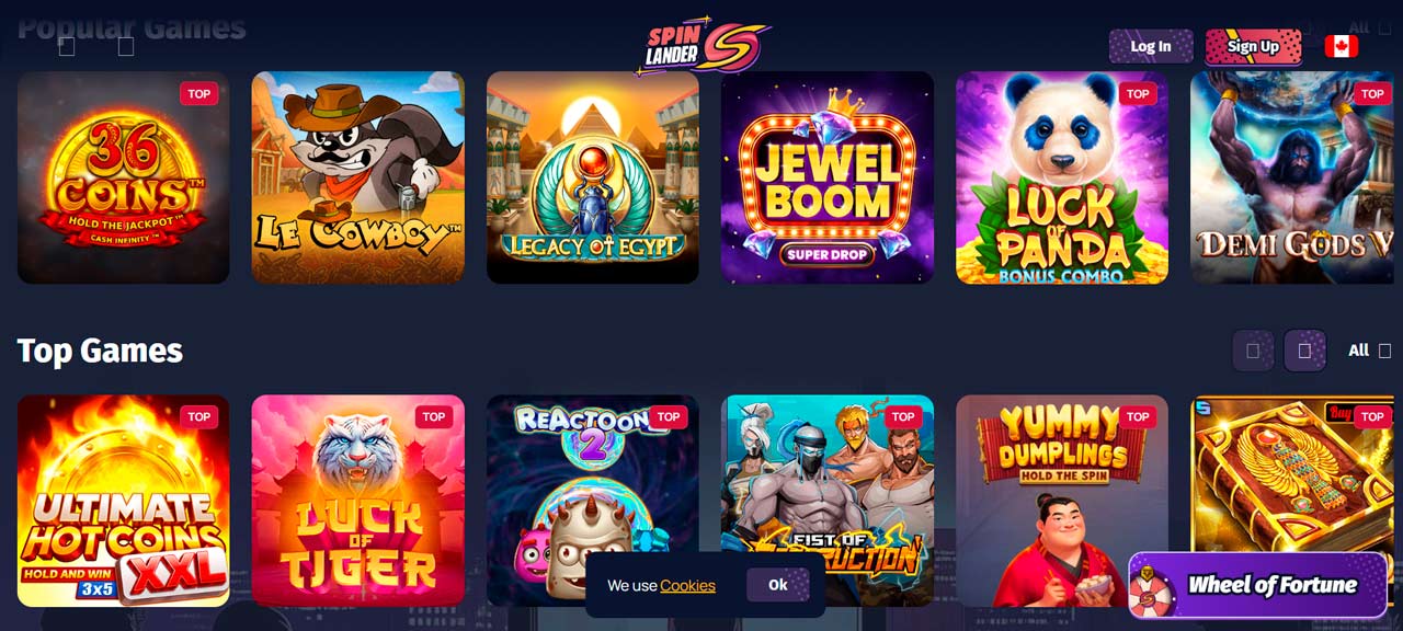 Spinlander Casino screen